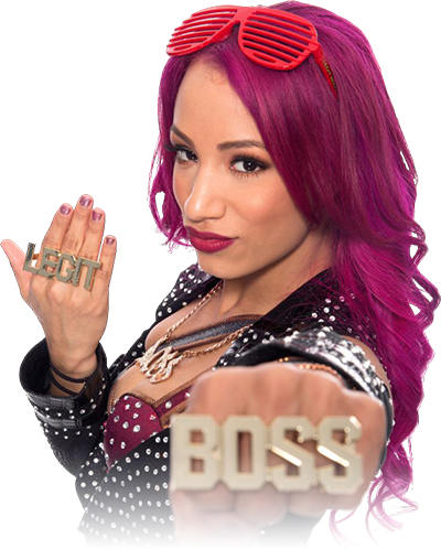 Custom Wrestler Picture - Sasha Banks Legit Boss (400x498), Png Download