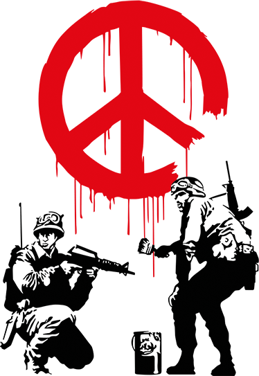 Banksy Peace Sticker - Banksy Peace (374x543), Png Download