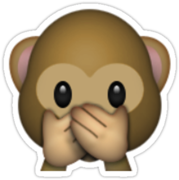 U First - Smiley Singe Qui Se Cache La Bouche (375x360), Png Download