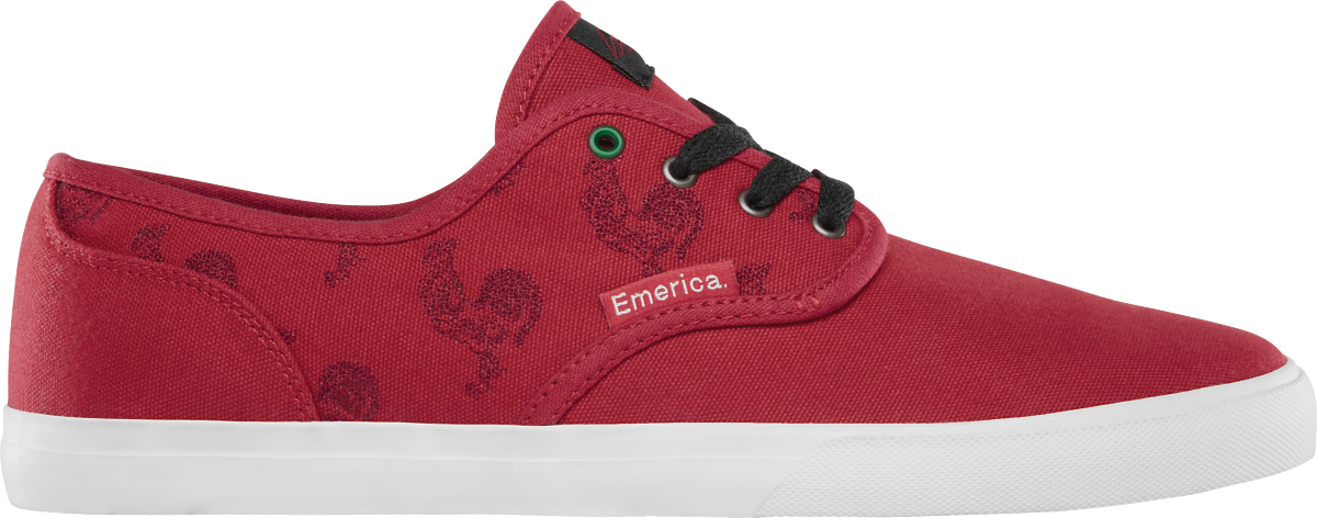 Wino Cruiser X Sriracha - Emerica Red-white Wino Cruiser X Sriracha Shoe | Fall (1200x472), Png Download