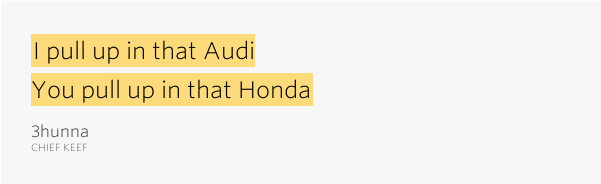 I Pull Up In That Audi / You Pull Up In That Honda - Why Won't You Love Me (600x315), Png Download