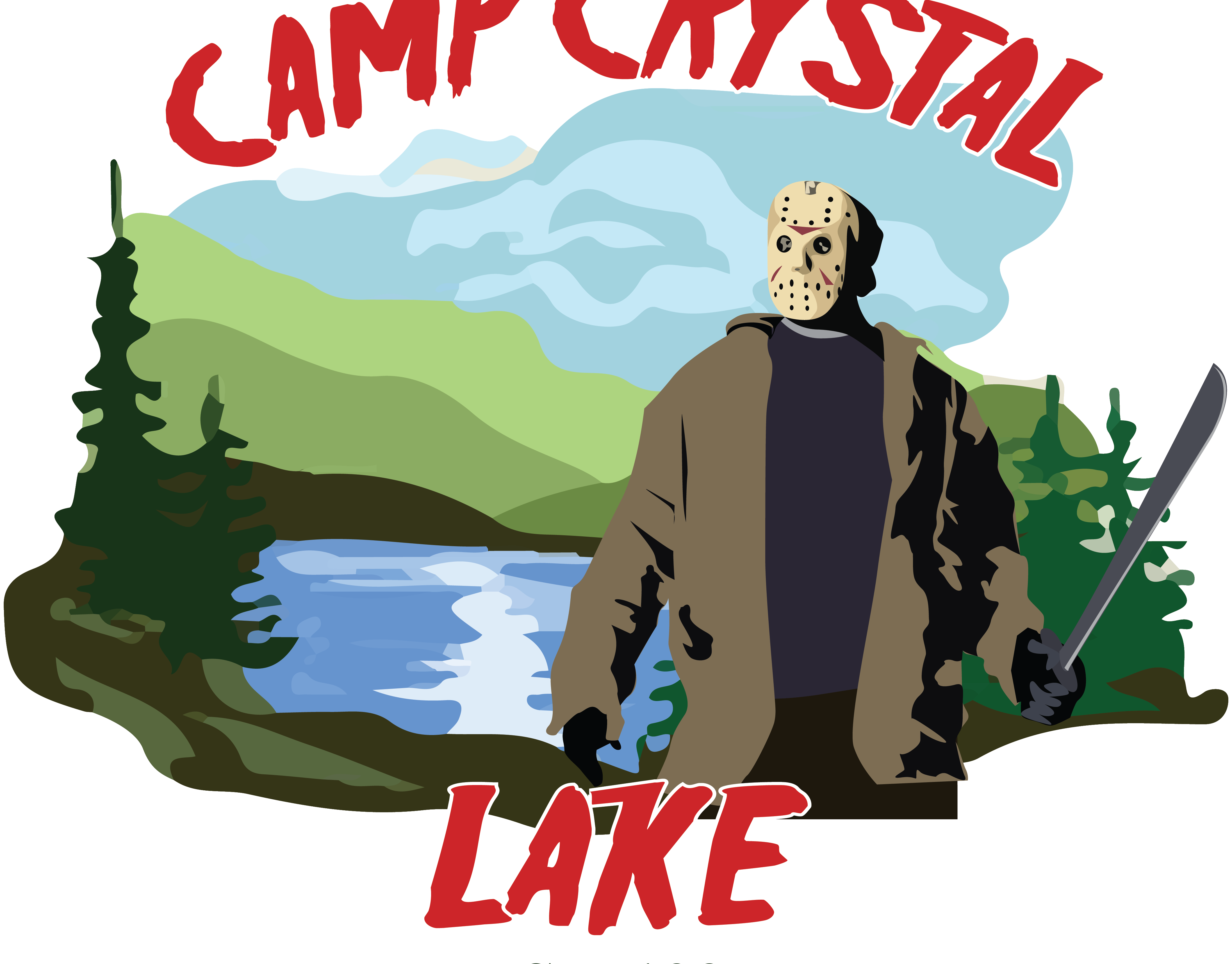 Friday The 13th T-shirt Campaign - Camp Crystal Lake Counselor Square Sticker 3" X 3" (4387x3431), Png Download