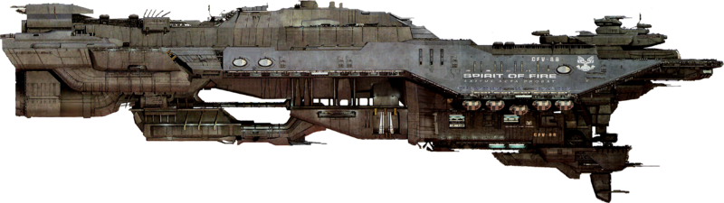 [ Img] - Unsc Spirit Of Fire Side View (800x225), Png Download