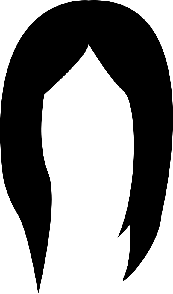 Hair Wig Long And Black Shape Comments (578x981), Png Download