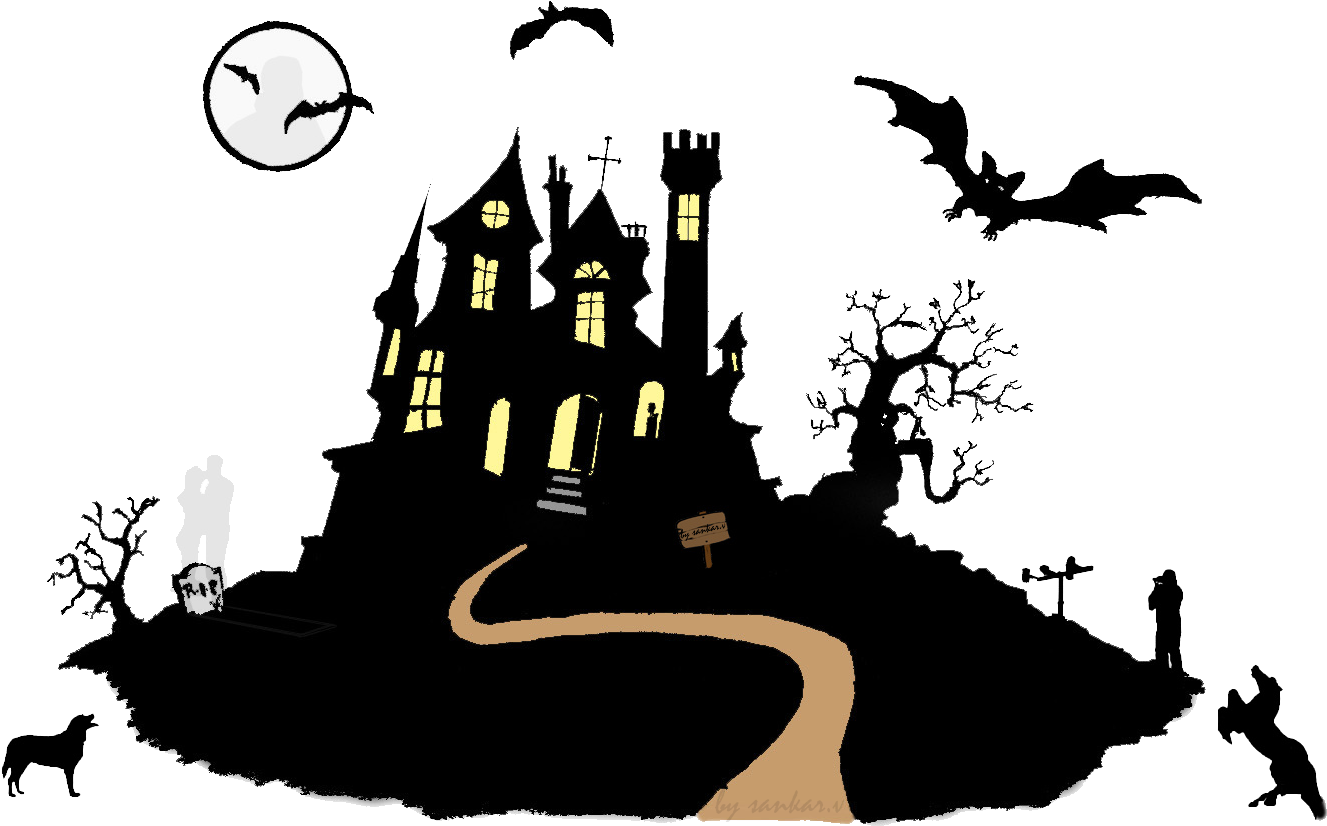 Haunted House Frame Png (1440x900), Png Download