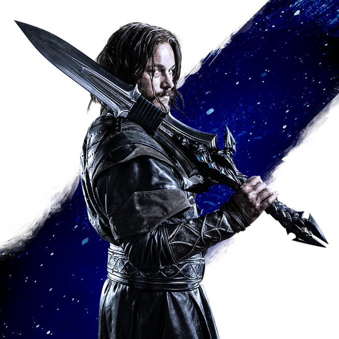 Warcraft Movie Lothar Blue Splash Chtv4kvuyaavc8g - World Of Warcraft Movie Swords (600x600), Png Download
