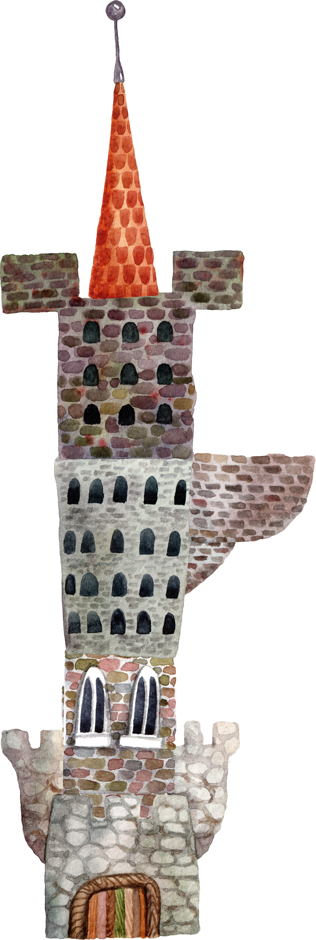 Hand Painted A Long Straight House Png Transparent - Portable Network Graphics (1024x3046), Png Download