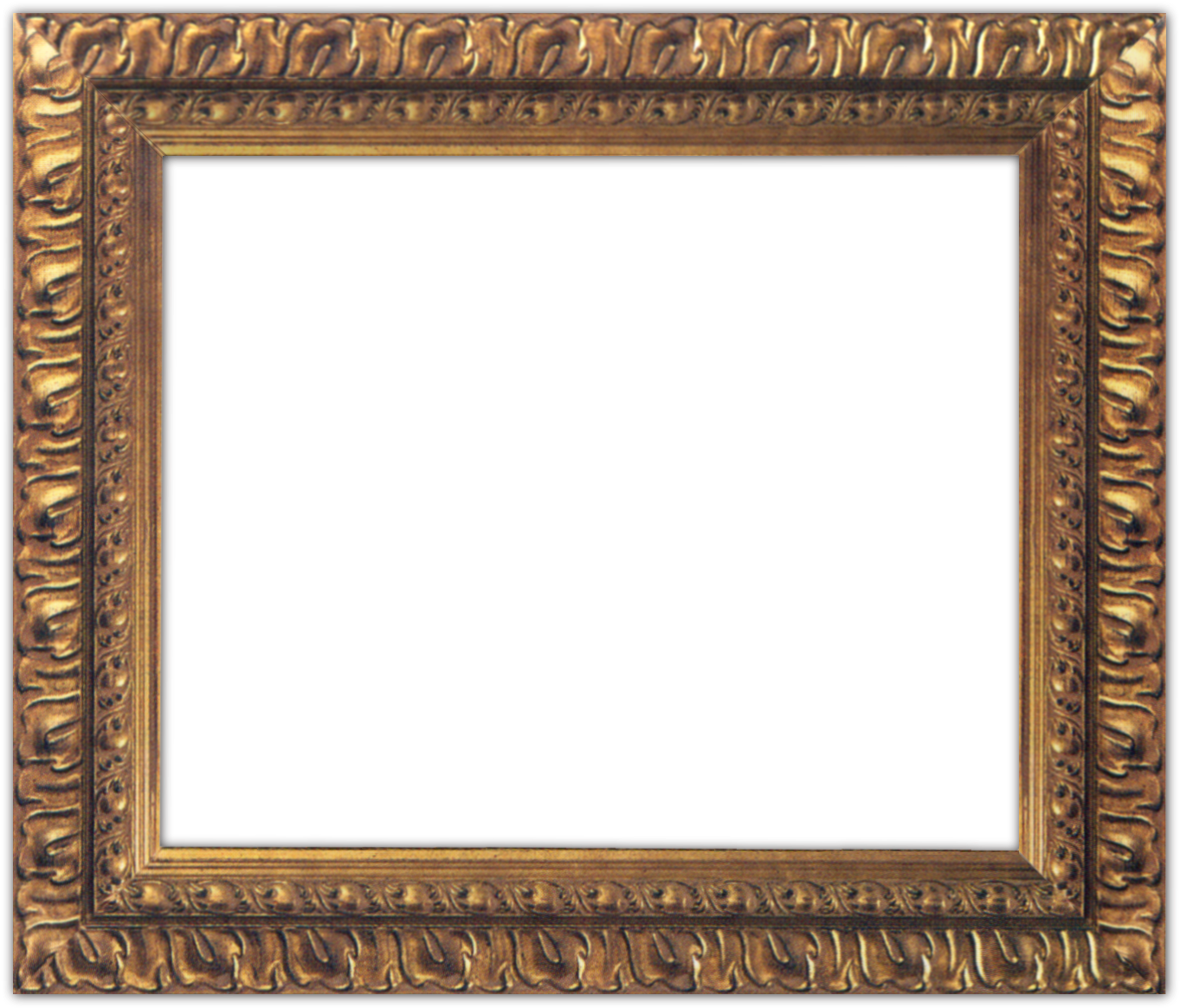 Gold Leaves Rectangle - Digital Photo Frame Png (1390x1192), Png Download