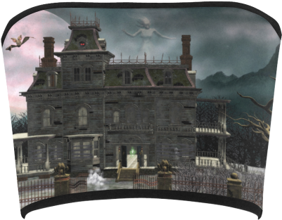 A Creepy Darkness Halloween Haunted House Bandeau Top - Haunted House 1 Shower Curtain (500x500), Png Download