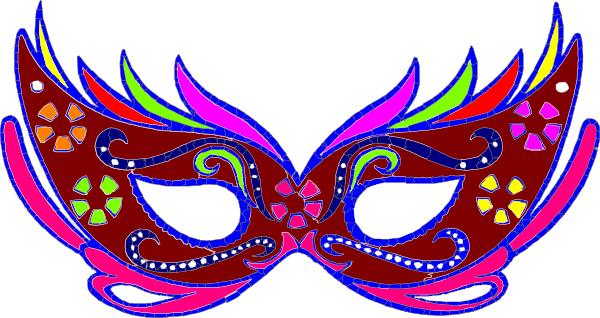 Masquerade Mask Clip Art At Clker - Masquerade Masks Clip Art Transparent (600x318), Png Download