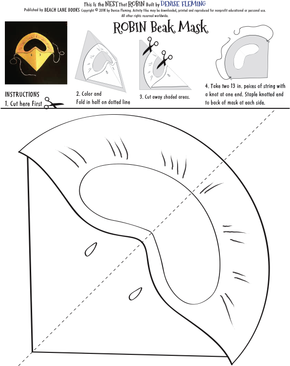 This Is The Nest That Robin Built Robin Beak Mask - Denise Fleming (612x792), Png Download