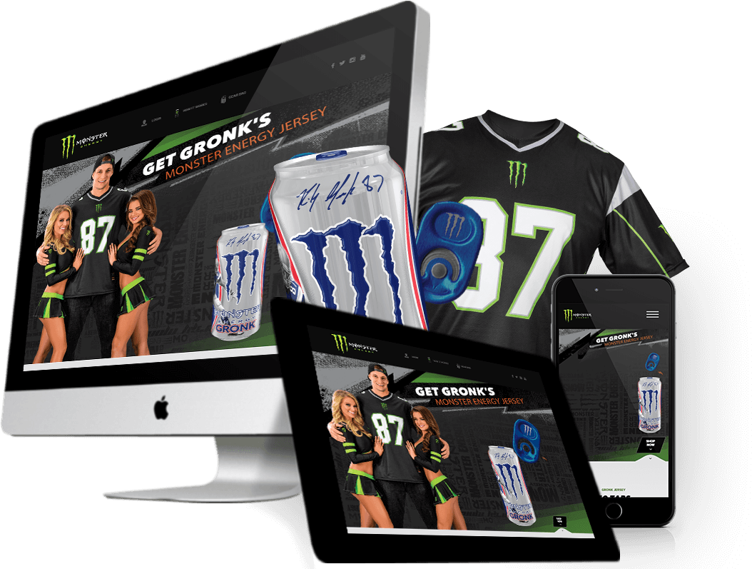 Get Gronk's Jersey - Monster Energy Gronk 473ml Kosttillskott Drycker Energidryck (1400x800), Png Download