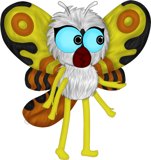 So, I Drew Godzilland Mothra In The Jynx Style - Idea (669x706), Png Download