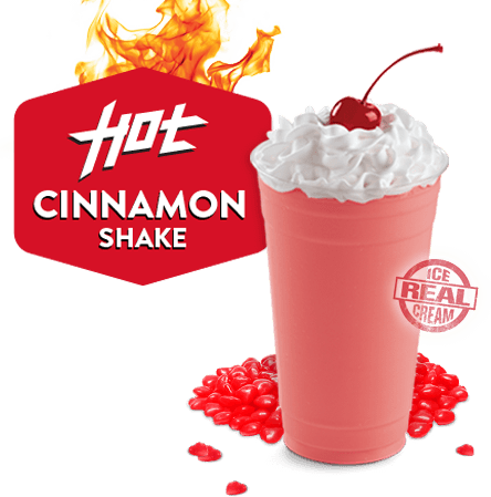 Cinnamon Milkshake At Jack In The Box Yowza - Red Hot Cinnamon Shake (444x449), Png Download