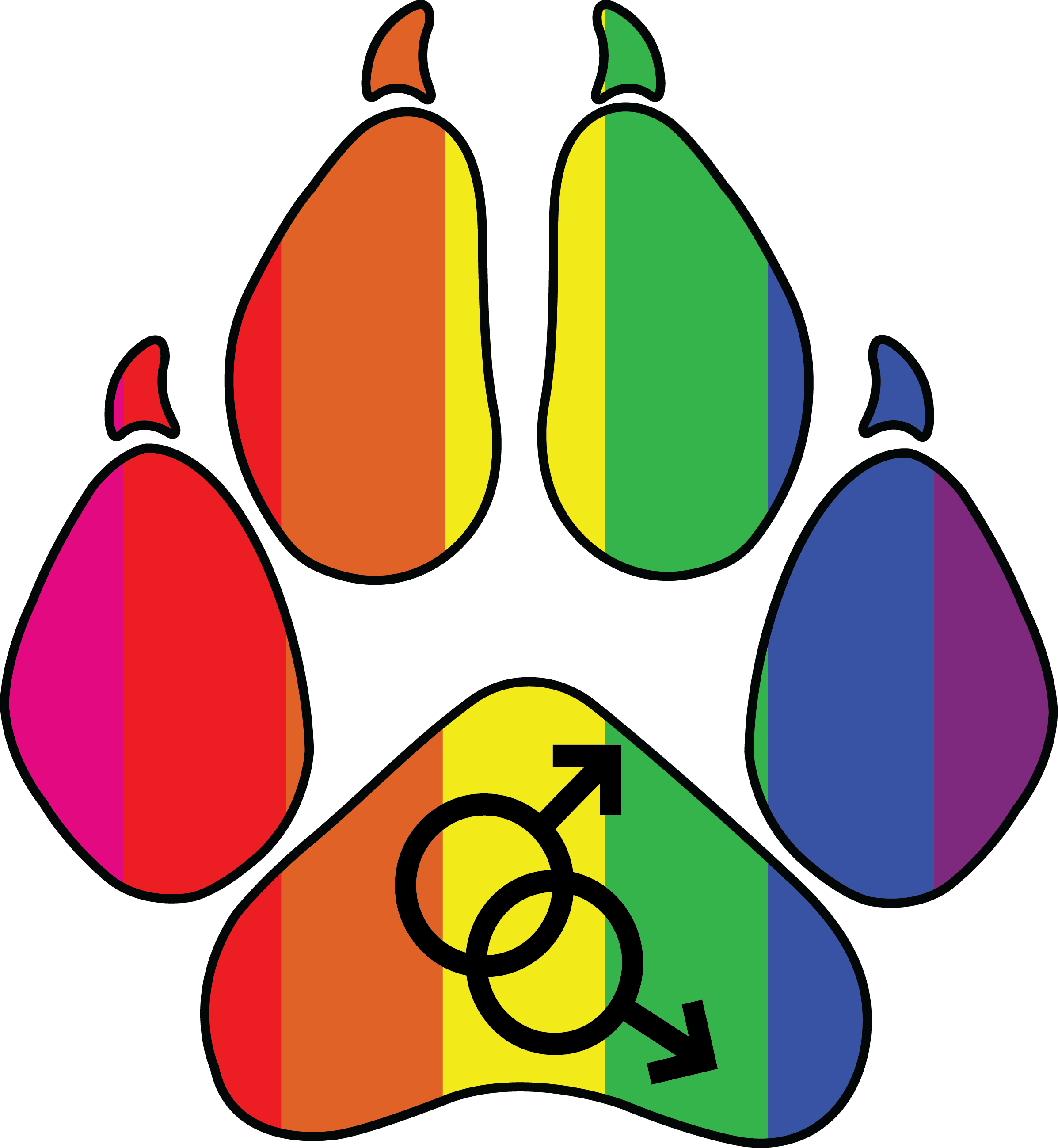Gay Pride Furry Tattoo (2394x2597), Png Download