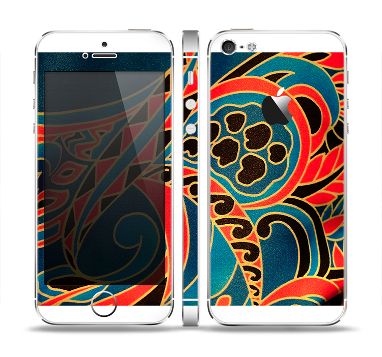 The Orange & Blue Abstract Shapes Skin Set For The - Iphone (750x702), Png Download