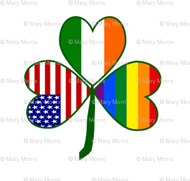 Gay Pride Shamrock - Fleur De Lis Gay (400x380), Png Download