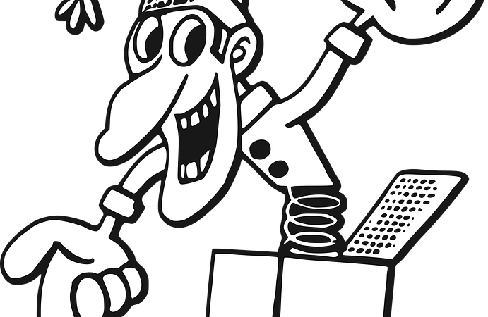 Micromanagement Don't Be A Jack In The Box - Black And White Jack In The Box Clipart (691x450), Png Download