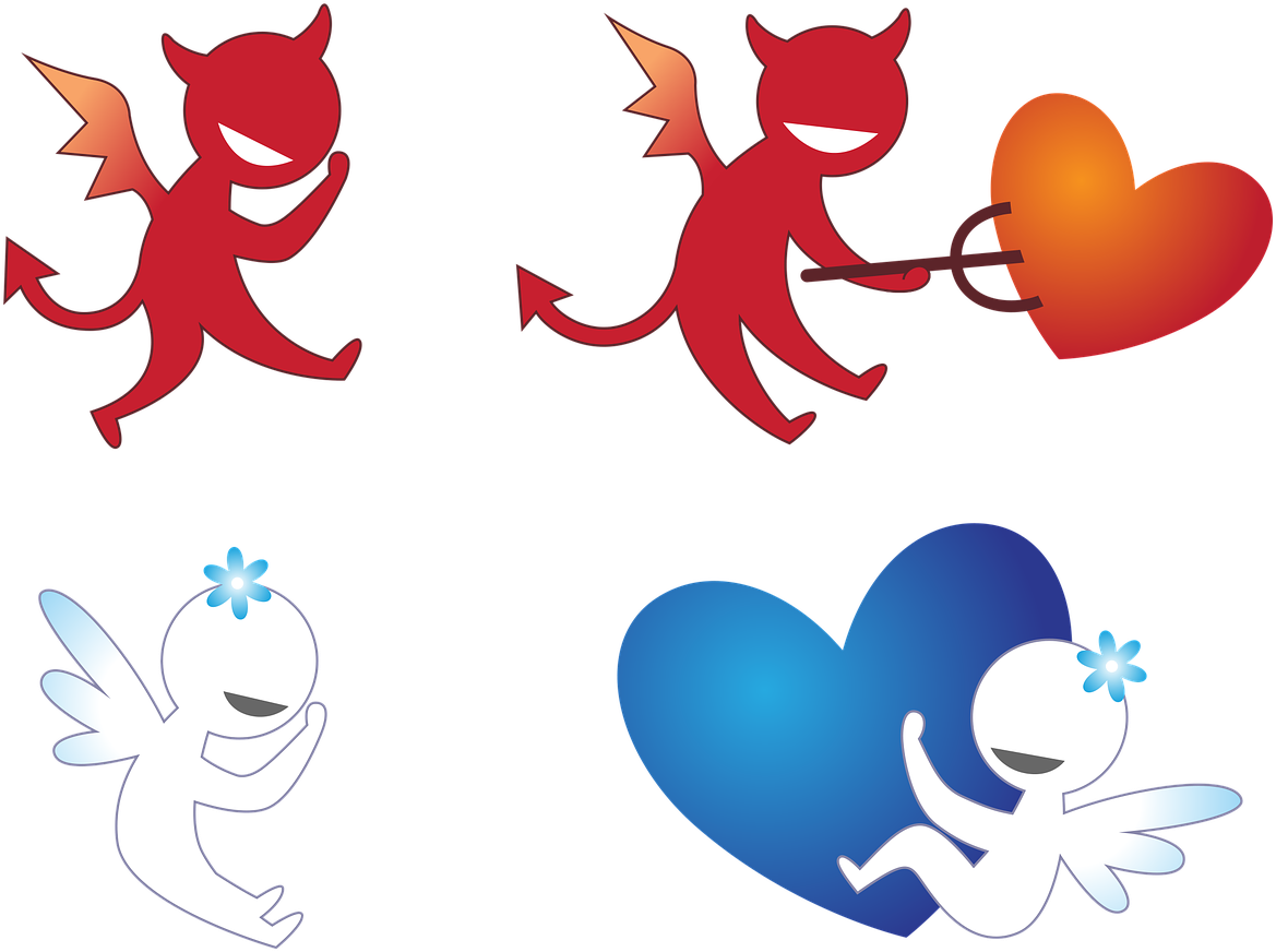 Angel Devil Love - Devil (1280x1002), Png Download