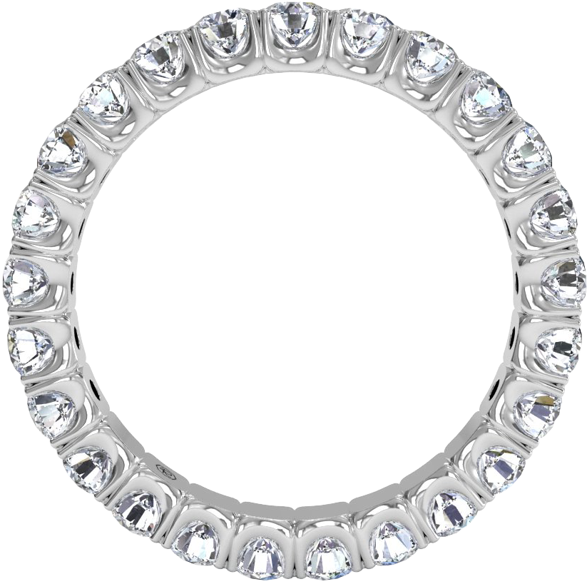Palladium - 1.25 Ct Brilliant Cut Diamond Engagement Band 14k White (1280x860), Png Download