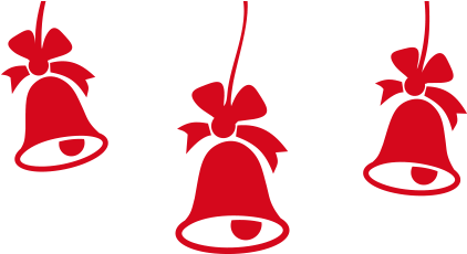 Feliz Navidad Y Feliz Año 2013 - Christmas Bells Vinyl Wall Decal (black) (483x265), Png Download