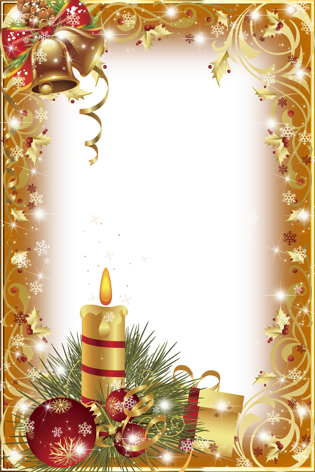 Marcos De Navidad Vertical - Christmas Photo Frame Psd (1067x1600), Png Download