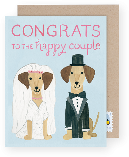 Dog Wedding Cards (600x600), Png Download