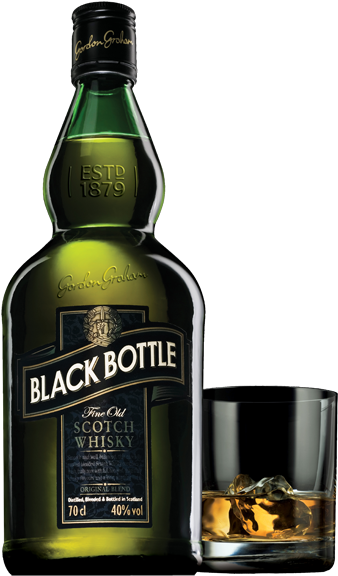 Black Bottle 5 Year Old Blended Whisky - Bottle Of Whiskey Png (340x583), Png Download