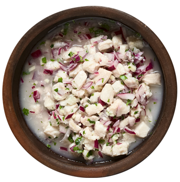 Ceviche - Ceviche Cabillaud Coco (350x354), Png Download