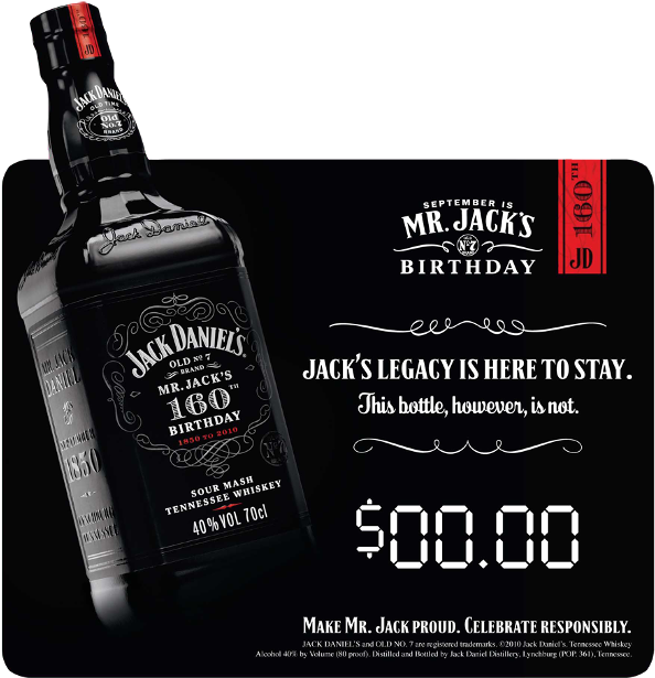 Jd Black Bottle A5 Wobbler Fa 640 (640x661), Png Download