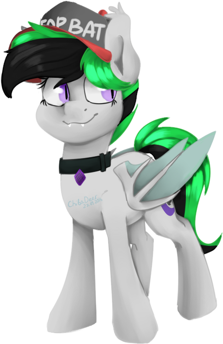 Chibadeer, Bat Pony, Cap, Female, Hat, Mare, Oc, Oc - Cartoon (496x720), Png Download