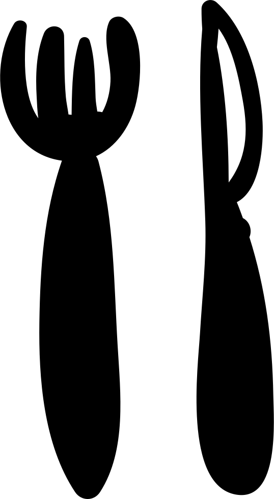 Restaurant Hand Drawn Fork And Knife Comments - Portable Network Graphics (538x980), Png Download