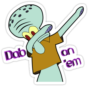 Ideal Red Iphone 5 Background Dabbing Squidward Stickers - Draw Squidward Dabbing (375x360), Png Download