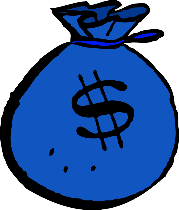 Download Blue Clipart Money - Cartoon Money Bag Transparent PNG Image with  No Background 