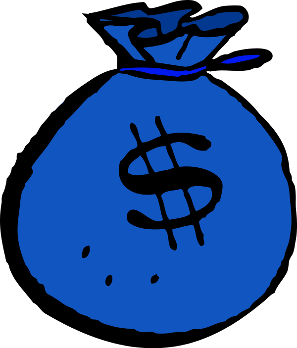 Blue Clipart Money - Cartoon Money Bag Transparent (600x703), Png Download