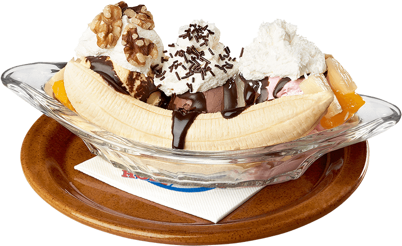 El Postre Más Grande De América Trozos De Plátano Rodeados - Banana Split Png (1000x495), Png Download