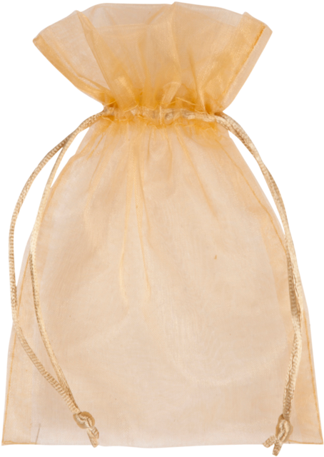 Bag, Gift Bag, Organza, 12x17cm, Gold - Transparent Gift Bag Png (640x640), Png Download
