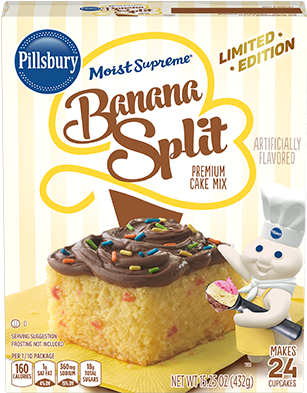 Moist Supreme® Banana Split Cake Mix - Pillsbury Orange Sherbet Cake (400x400), Png Download