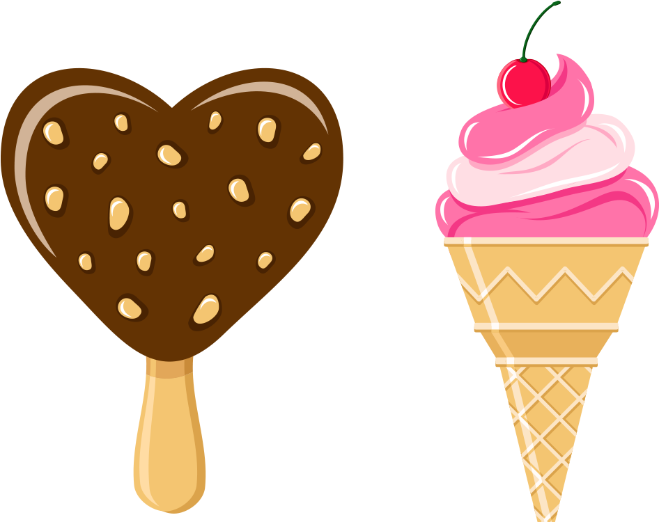 Graphic Royalty Free Download Cone Strawberry Chocolate - Ice Cream (945x945), Png Download