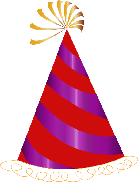 Red And Purple Party Hat Clip Art At Clker - Party Hat Clip Art (450x594), Png Download