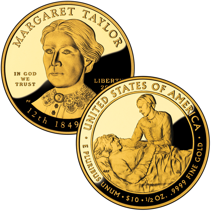 2009-w $10 Margaret Taylor First Spouse Gold Proof - Margaret Taylor (700x700), Png Download