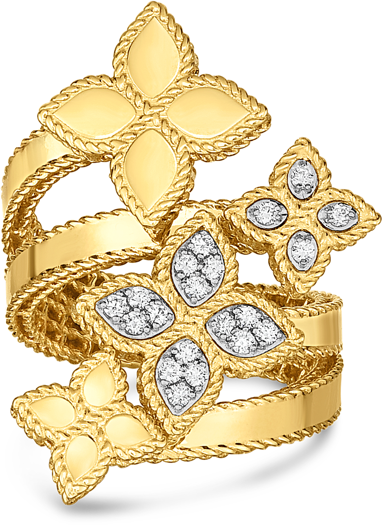 Ritani Partners With Roberto Coin For Exclusive Princess - Roberto Coin Flower Ring (1600x1600), Png Download