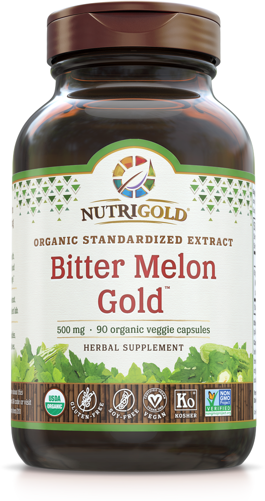 Bitter Melon Gold - Nutrigold Bitter Melon Gold 500 Mg 90 Vegetarian Capsules (529x1000), Png Download