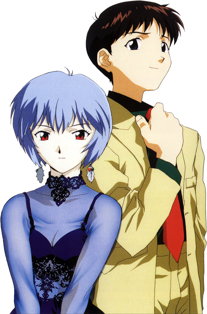 Neon Genesis Evangelion - Shinji Ikari Y Rei Ayanami (670x1000), Png Download