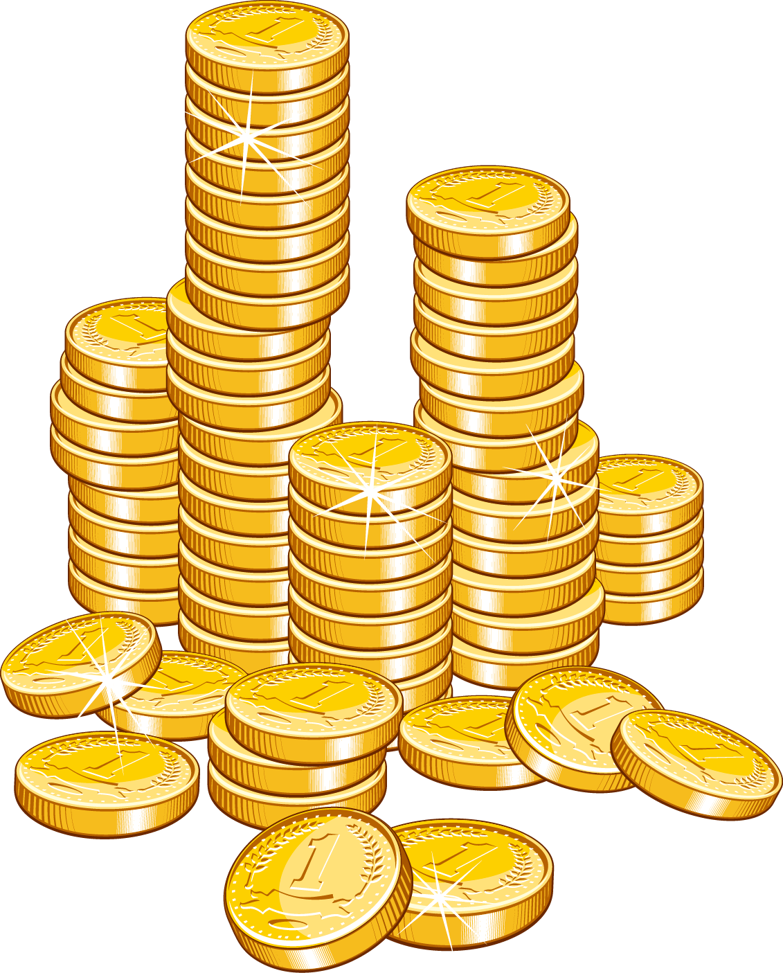 Gold Coin Free Content Clip Art - Gold Coins Clip Art (1131x1405), Png Download