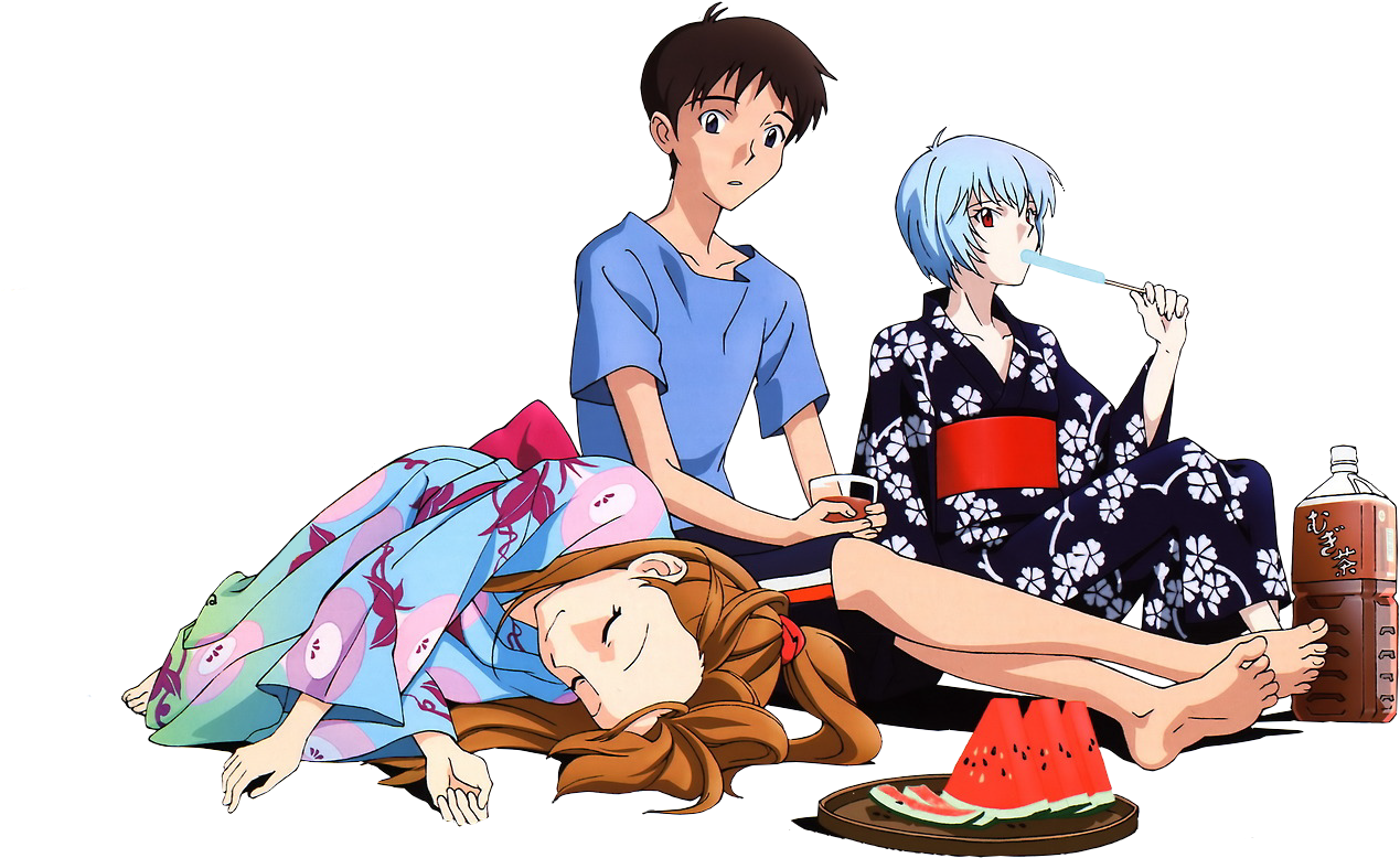 Shinji Ikari Rei Ayanami Asuka Langley Soryu Komm Susser - エヴァンゲリオン 新 劇場 版 破 (1280x897), Png Download
