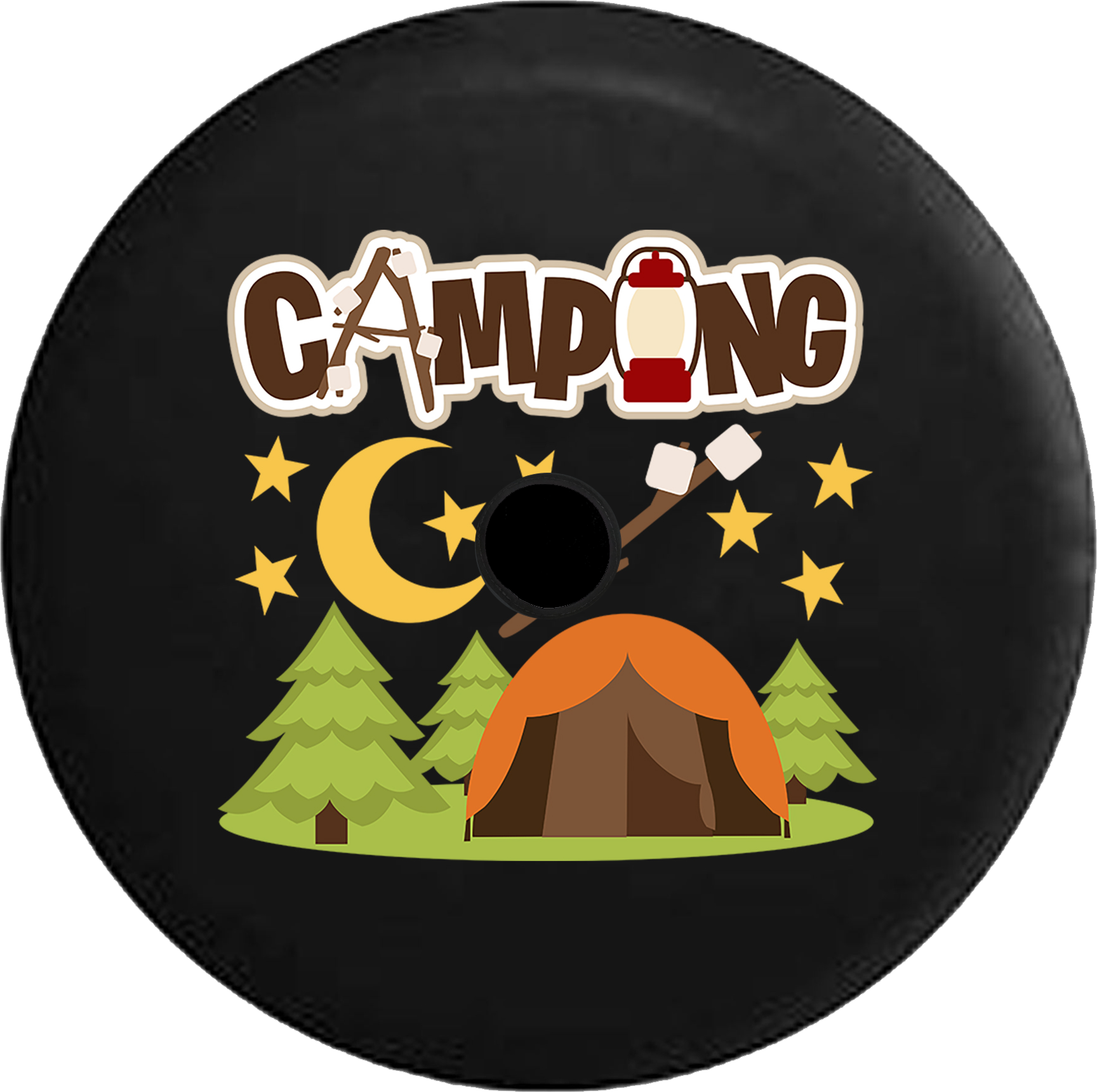 Jeep Wrangler Jl Backup Camera Day Honey Bee Text Emoji - Happy Camper T-shirtt - Outdoor Night Sky (1728x1721), Png Download