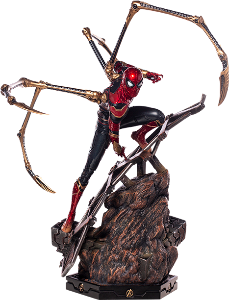 About This Statue - Iron Spider Statue Infinity War (480x611), Png Download