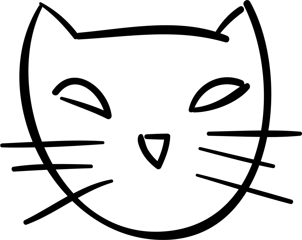 Halloween Cat Face Outline Comments - Portable Network Graphics (981x778), Png Download