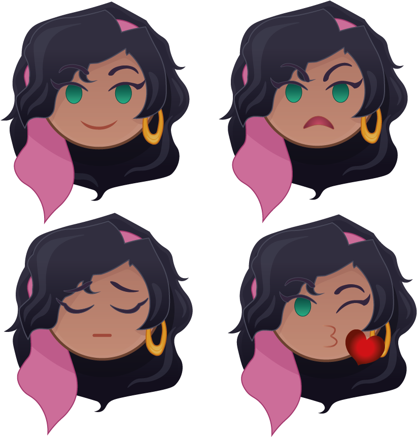 Happiness, Anger, Sadness, Flirty - Hunchback Of Notre Dame Emojis (851x908), Png Download